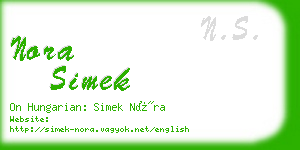 nora simek business card